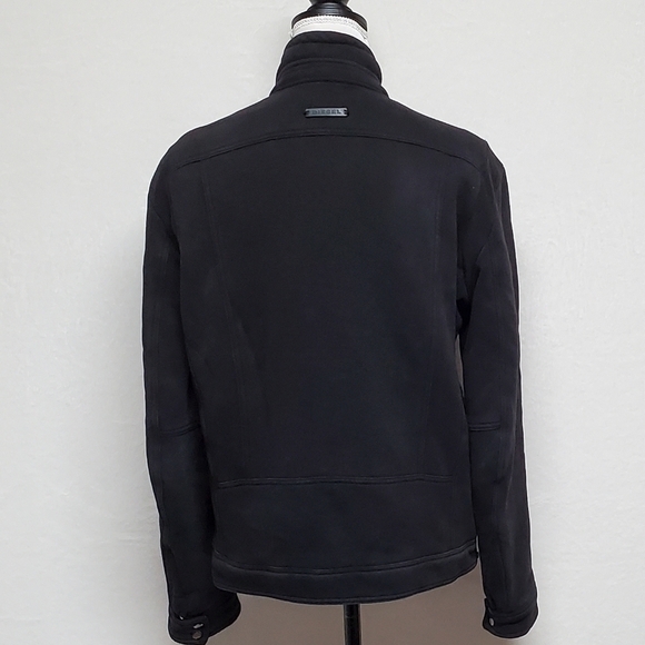 DIESEL Washed Black Multi-Pocket Insulated Full-zip Jersey Cotton Utility Jacket - Picture 11 of 16